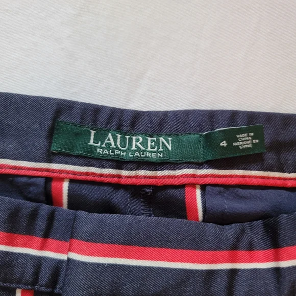 Ralph Lauren Navy Striped Dress Ankle Pants - Picture 6 of 6